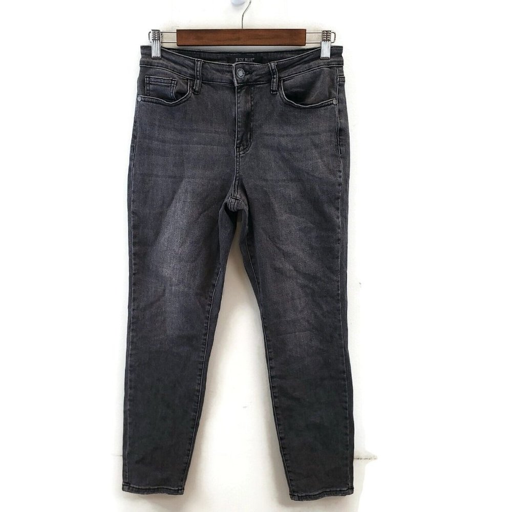 Judy Blue Womens Boyfriend Fit Black Jeans Size 7 Mid Rise Medium Wash Casual